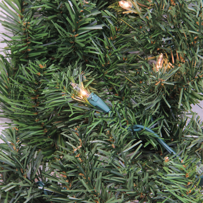 Pre-Lit Canadian Pine Artificial Christmas Garland - Multi Lights, Clear, 9' 14" L