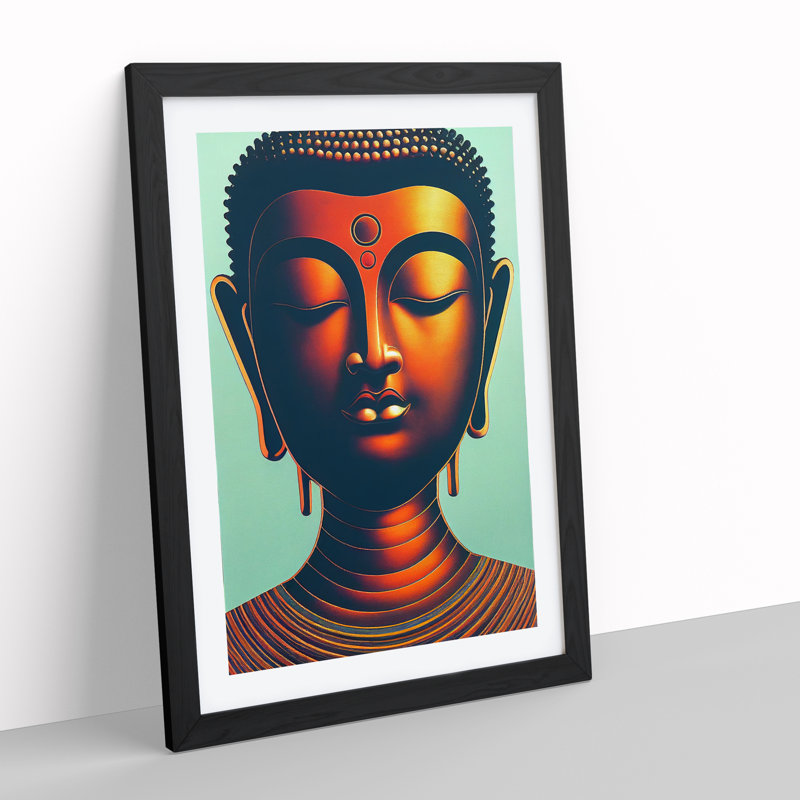 Enigmatic Buddha - Single Picture Frame Print, Black, 34cm H x 25cm W