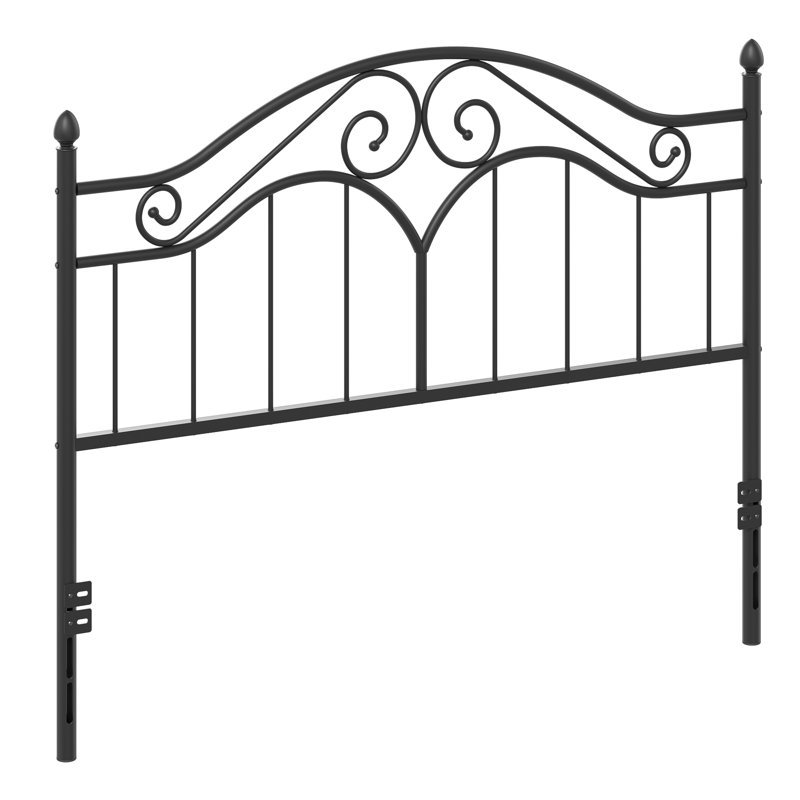 Tête de lit plateforme Cerena Vintage, Lit double, Noir