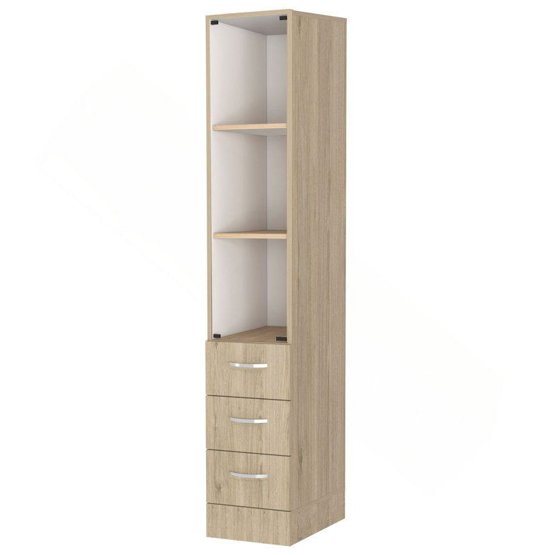 Preston Linen Cabinet, Three Shelves, Four Drawers
