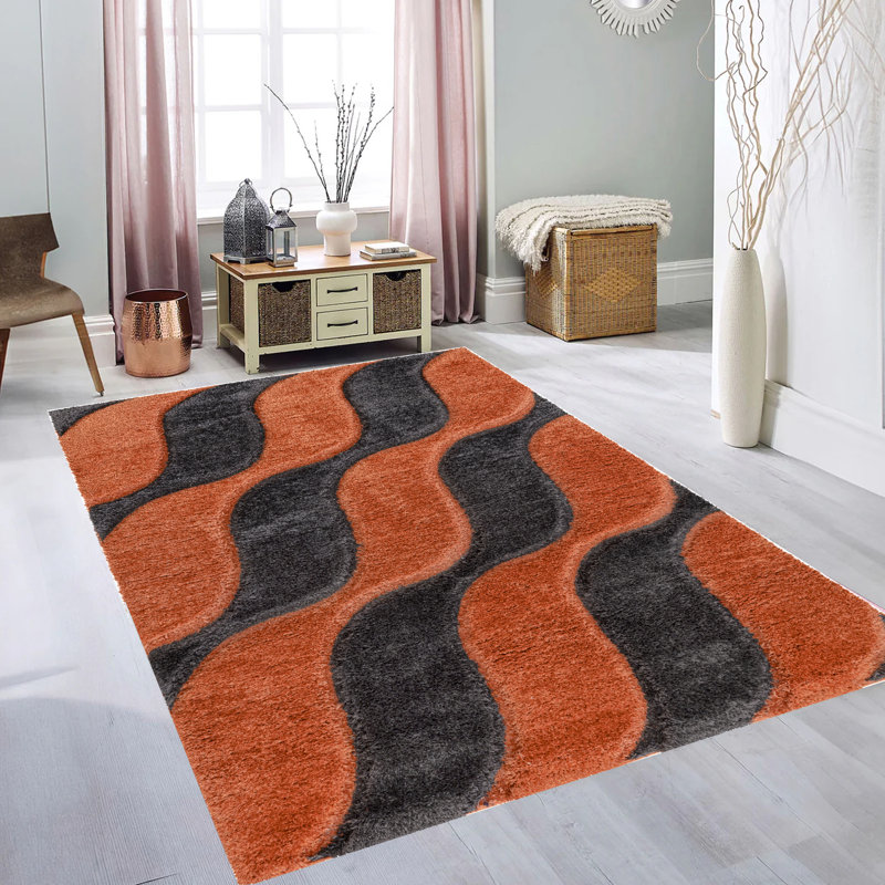 Adylin Geometric Machine Tufted Shag 80cm X 150cm Indoor / Outdoor Area Rug