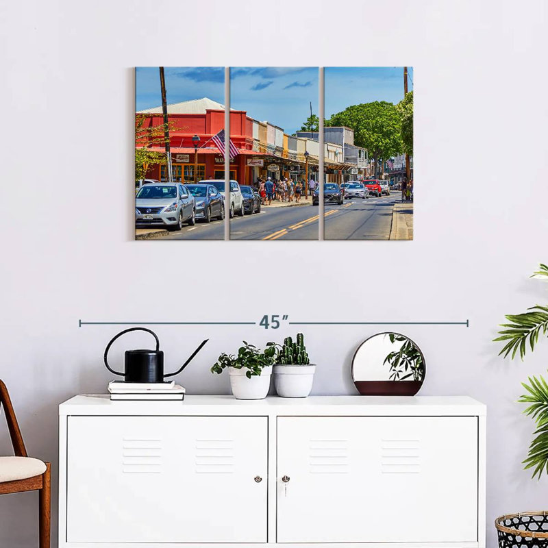 «Hawaii's Lahaina Town», reproduction d'art sur toile, H 14 po x l 23 po x P 1 po