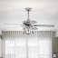 Ventilateur de plafond 52 po à 5 pales en cristal DEL avec télécommande et ensemble d'éclairage inclus