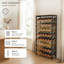 48 Bottle Freestanding Bamboo and Metal Wine Rack with Top Shelf