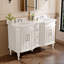 Meuble-lavabo double 54 po avec comptoir en marbre et lavabo en céramique-1140982716