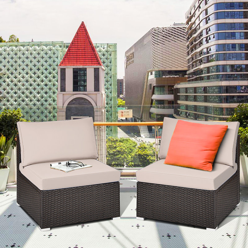 Klakki 2 - Person Patio Conversation Set with Cushions, Beige