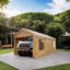 Abri de garage portatif 12 x 20 pi avec fenêtres de ventilation - Spacieux, robuste et ventilé, pour l'extérieur, abri pour véhicules