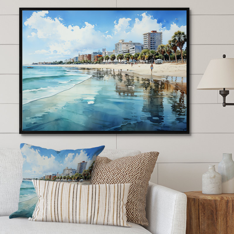 " Myrtle Beach South III ", Cadre flottant noir, H 12 po x l 20 po x P 1 po