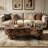 Faux Travertine Modern Irregular Coffee Table