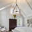 5-light Drum Chandeliers With Textured Glass -844178650