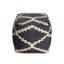 Pouf décoratif Poby, structure carrée de 19 pouces, motif zigzag blanc et gris