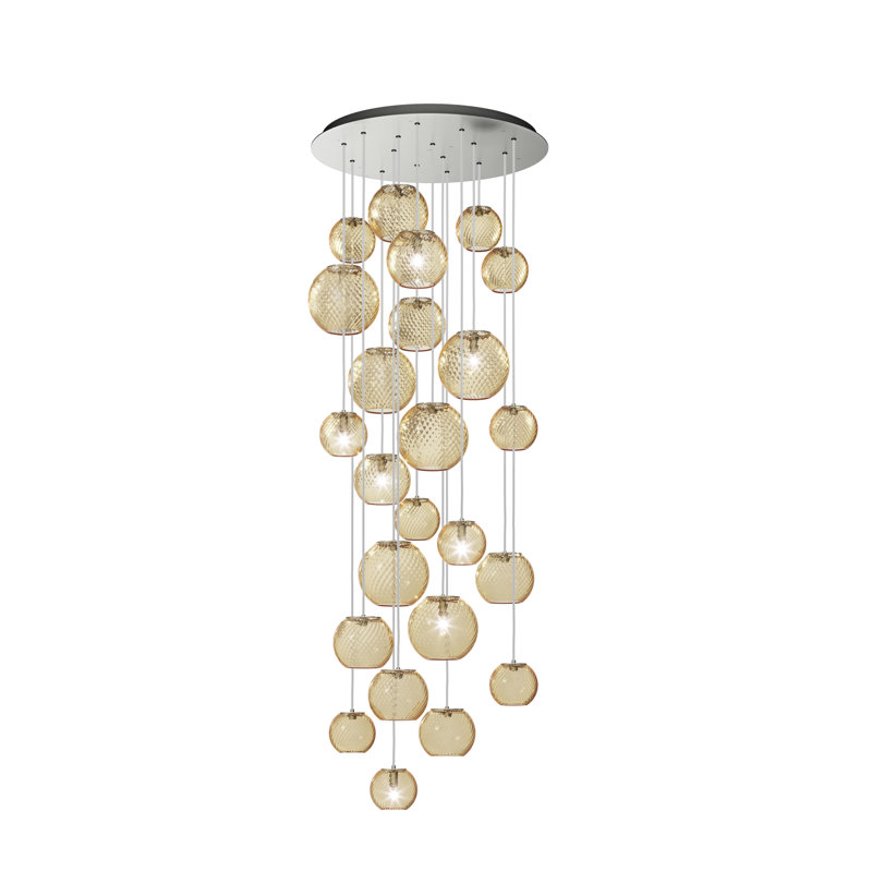Oto Suspension R60 Smoky Striped Satin Nickel G9 Ul, Amber Striped, Satin Nickel