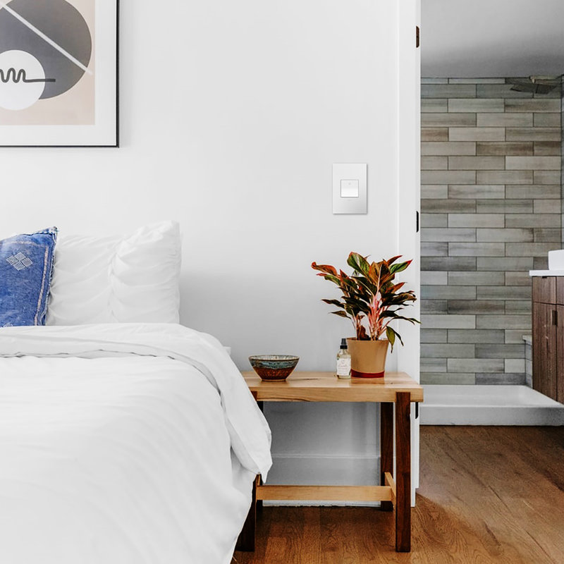 White Thermoplastic Single Pole/3-Way Rocker Light Switch with Wall Plate