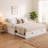 Melody Twin to King Extendable Day Bed with Storage, White-1126822516