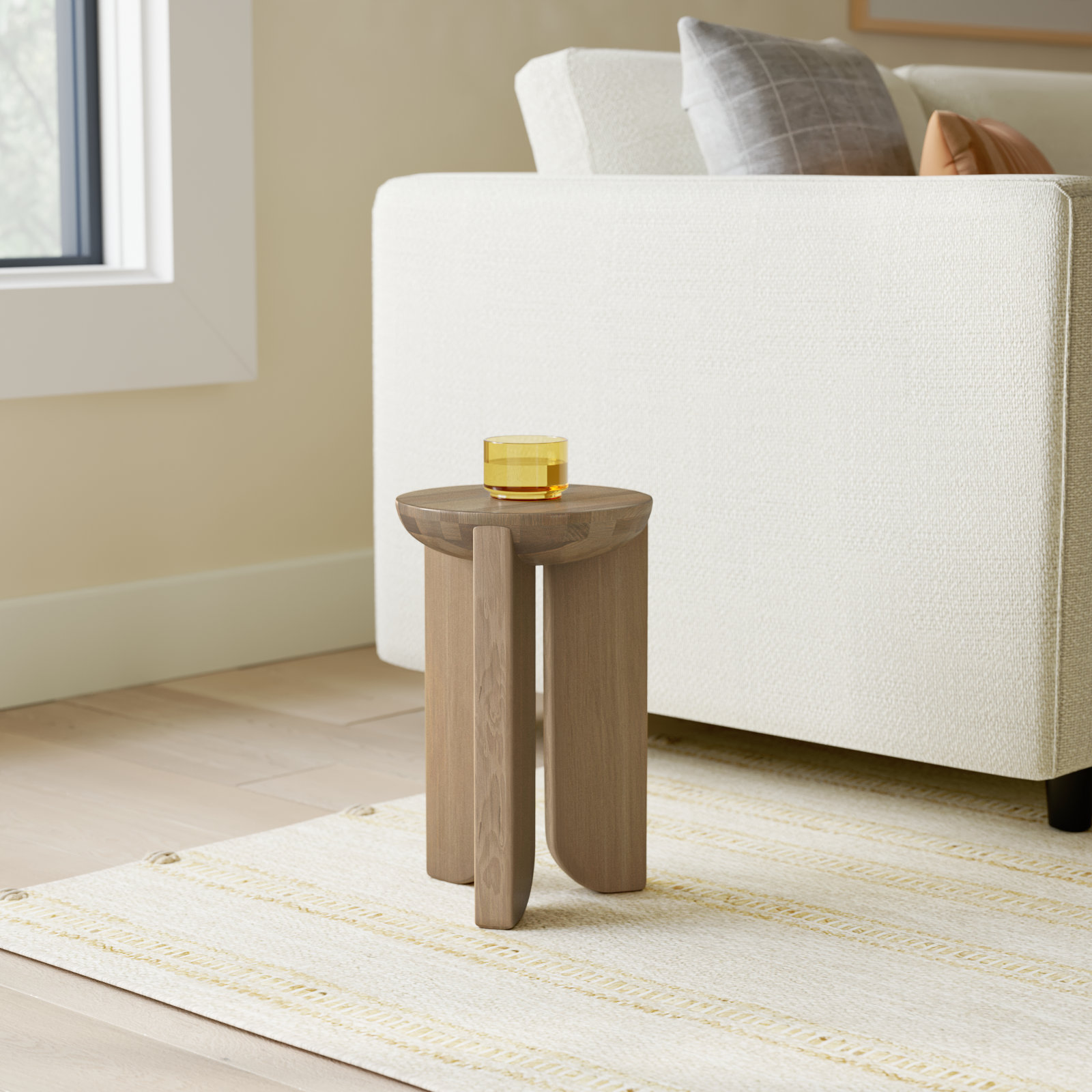 Satine Solid Wood End Table, Natural Oil Finish