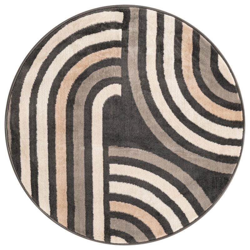 Geometric Area Rug, Round 94 cm