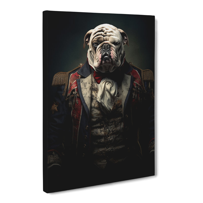 British Bulldog Conceptual Art - Wrapped Canvas, 76cm H x 50cm W x 3cm D