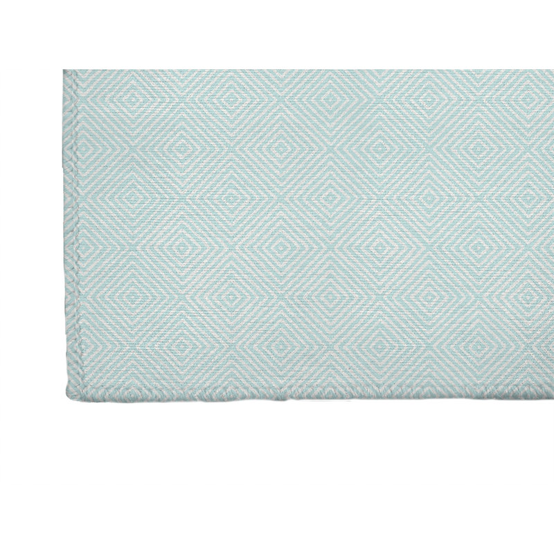 Tapis de bureau léger Ikat, L 7 pi x L 5 pi, Bleu clair