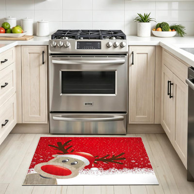 Tapis rouge lavable rouge à la machine