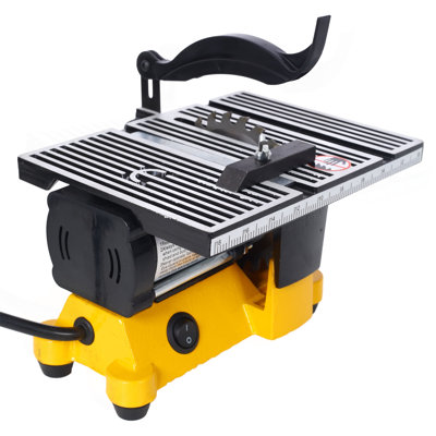 4" 90W Mini Table Saw Top Cut Off Miter Saw Multifunctional Desktop Saws W/ 3 Blades For Precision Cut Metal Wood Frame Molding
