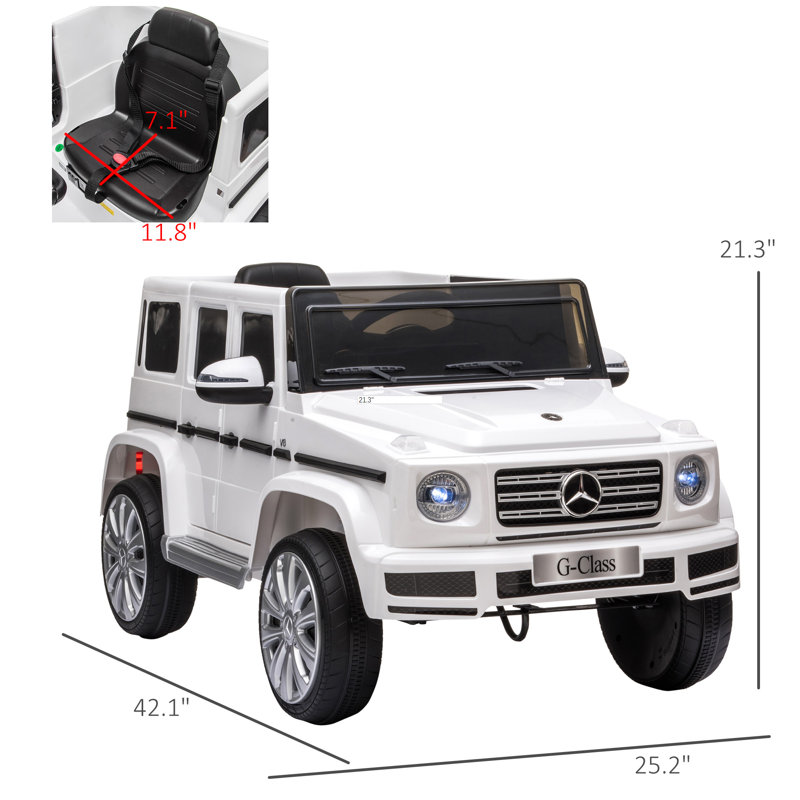 White 12V Mercedes Benz G500 Kids Ride-On Truck