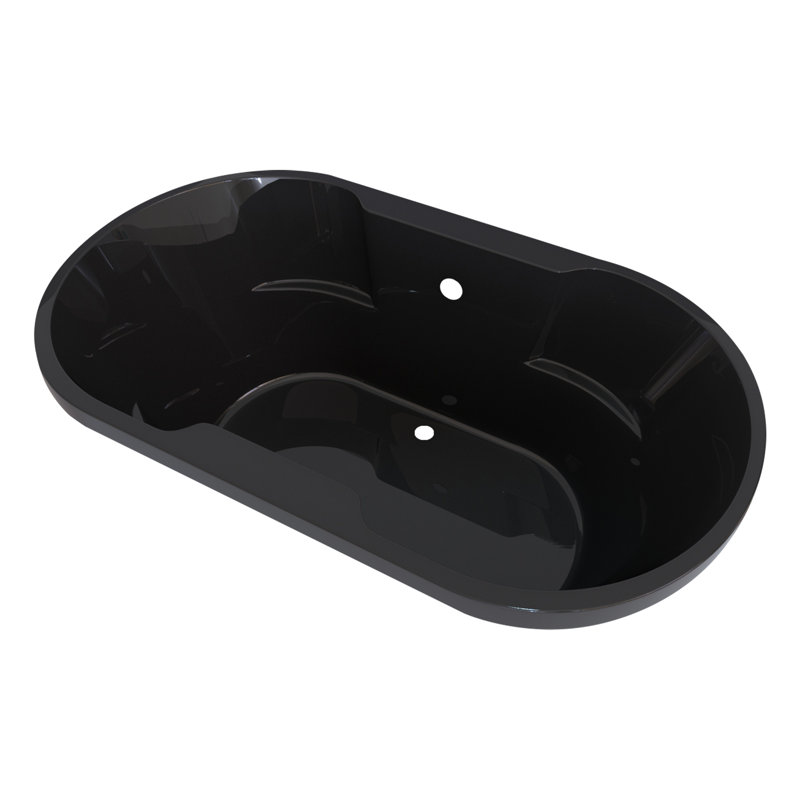 Signature 70'' x 40'' Soaking Acrylic Bathtub, Black