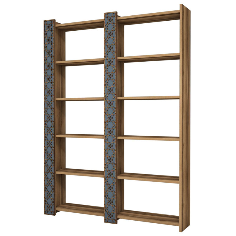 Alizeh 170cm H Standard Bookcase, Walnut/Chalcedony