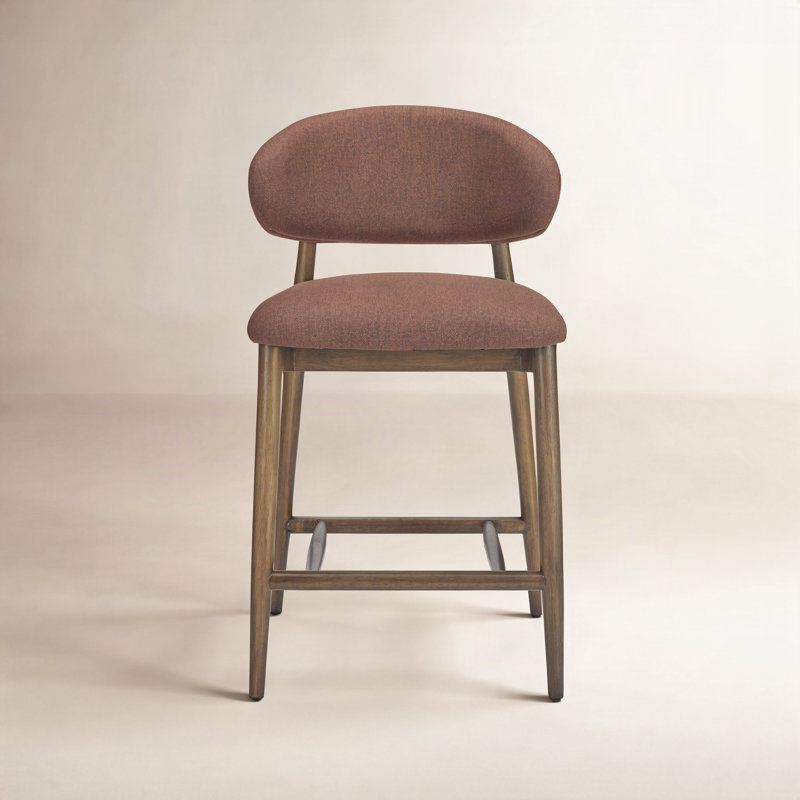 Deloris 26.5" Counter Stool, Rust Performance Chenille