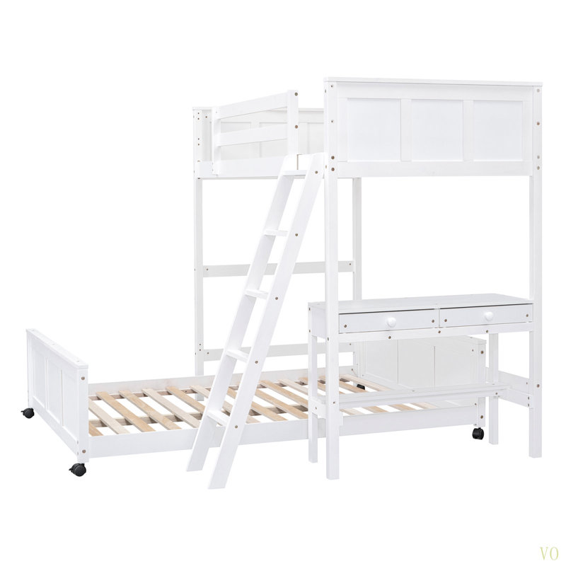 Lit superposé avec bureau