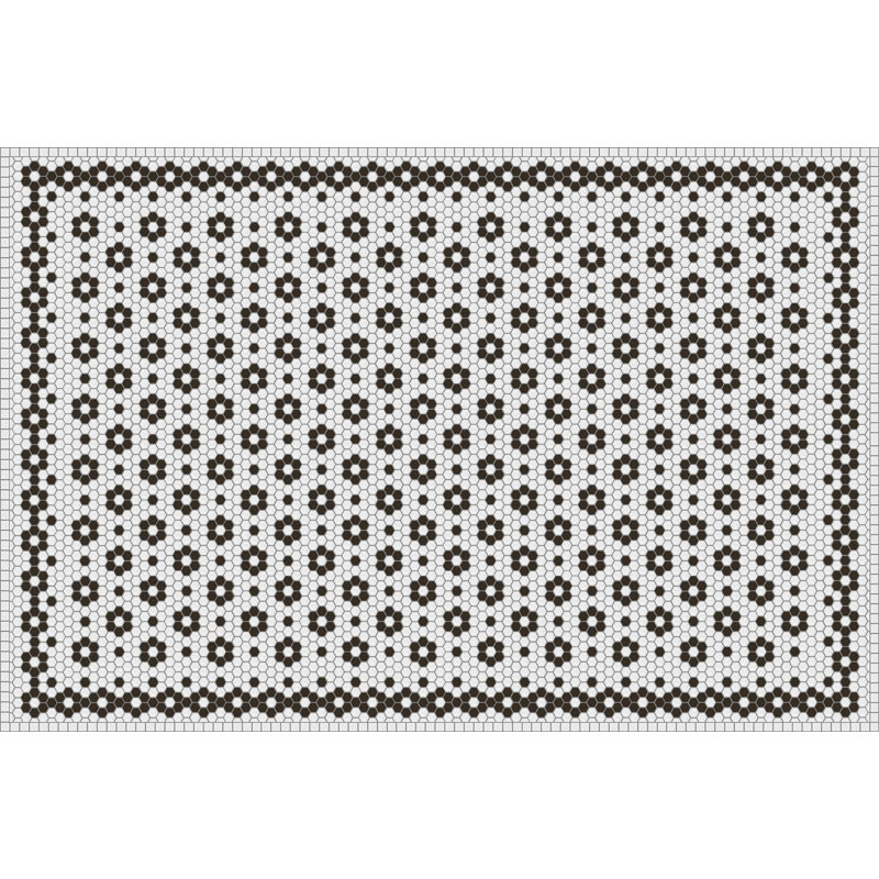 Cacee Vinyl Machine Printed Area Rug, Rectangle 4'4.4" x 6'6.7"