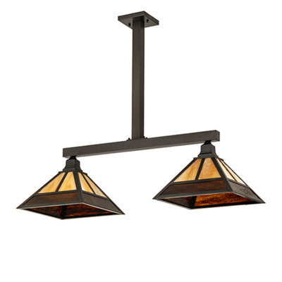 Luminaire suspendu pour îlot de cuisine 2 lumières Aubie