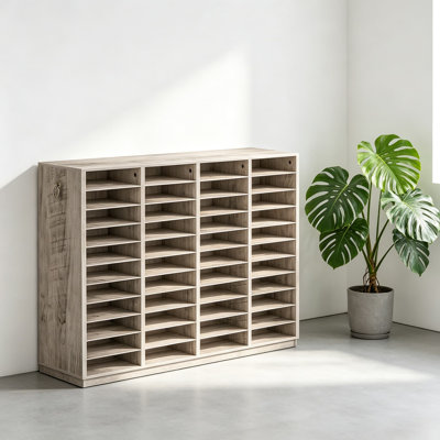 Organisateur de livres en bois avec tablettes amovibles, trieur de courrier multi-compartiments, boîte aux lettres de classe et organisateur de rangement de papier pour la maison, le bureau, le bureau et la bibliothèque