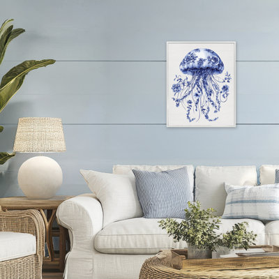 «Funky Vintage Toile Jellyfish», estampe numérique giclée