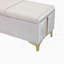 Ensemble de chambre à coucher 2 pièces, lit plateforme tapissier grand avec système de rangement hydraulique, repose-pieds de rangement avec pieds en métal, beige-1817343037