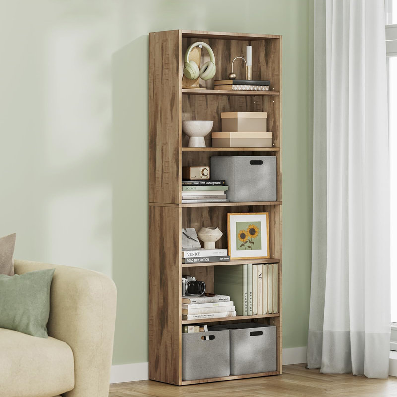 160.7cm H x 60cm W Book Display Bookcase, Camel Brown