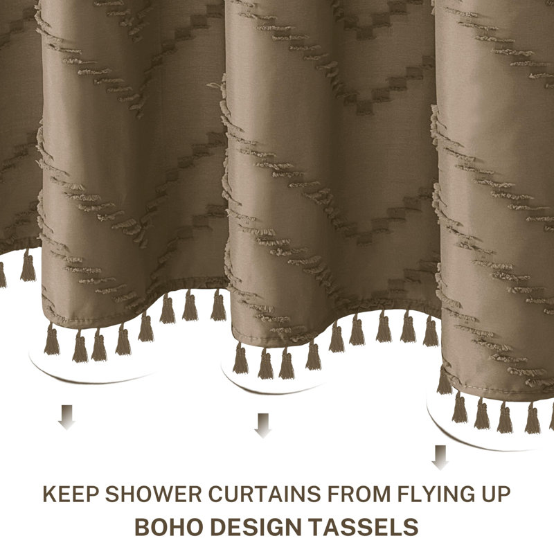 Akhsa Fabric Shower Curtain, Khaki