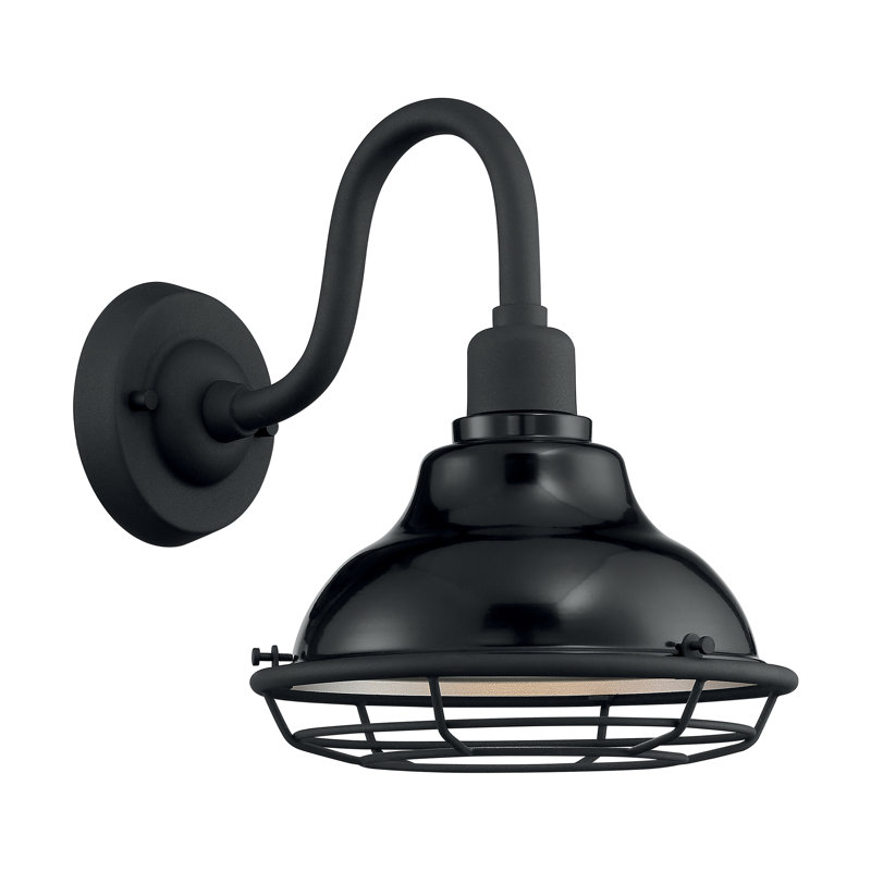 Leonardo Wall Light, Gloss Black/Silver, 12.38" H x 9.75" W x 13.5" D, Black