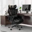 Ergonomic Adjustable Reclining Swiveling Office Chair - Faux Leather with Footrest for PC