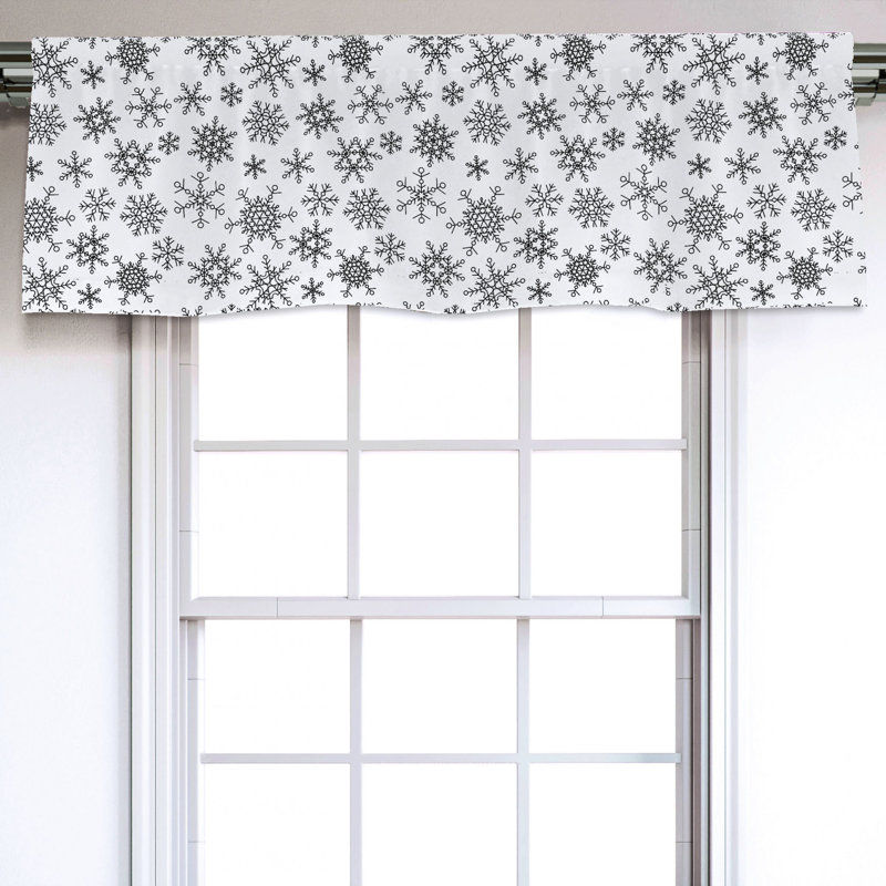 Sateen Geometric Ruffled Window Valance