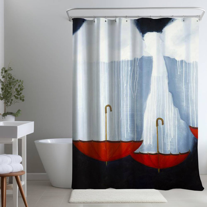 Shower Curtain MI42 – Polyester Shower Curtain, Dye Sublimation Print, 71" W × 74" L