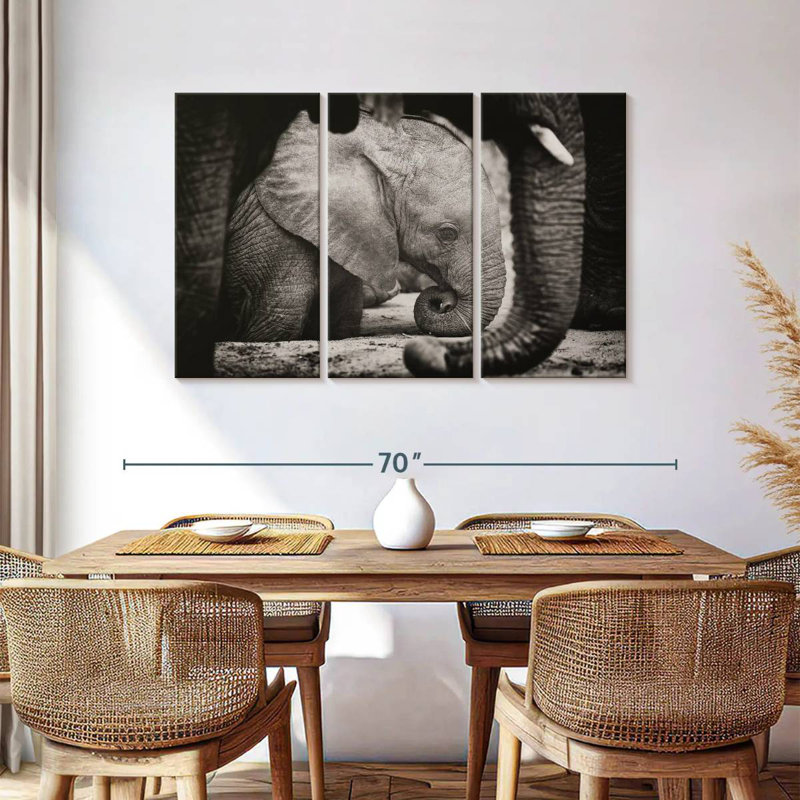 Napping Baby Elephant, 36" H x 57" W