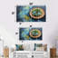 Plantes abstraites abstraites sur un plateau en bois - - Décoration murale succulente - - Art mural traditionnel-1226861400-1226861403