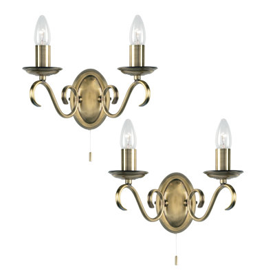 Barney 2-Light Dimmable Twin Pack Candle Wall Light