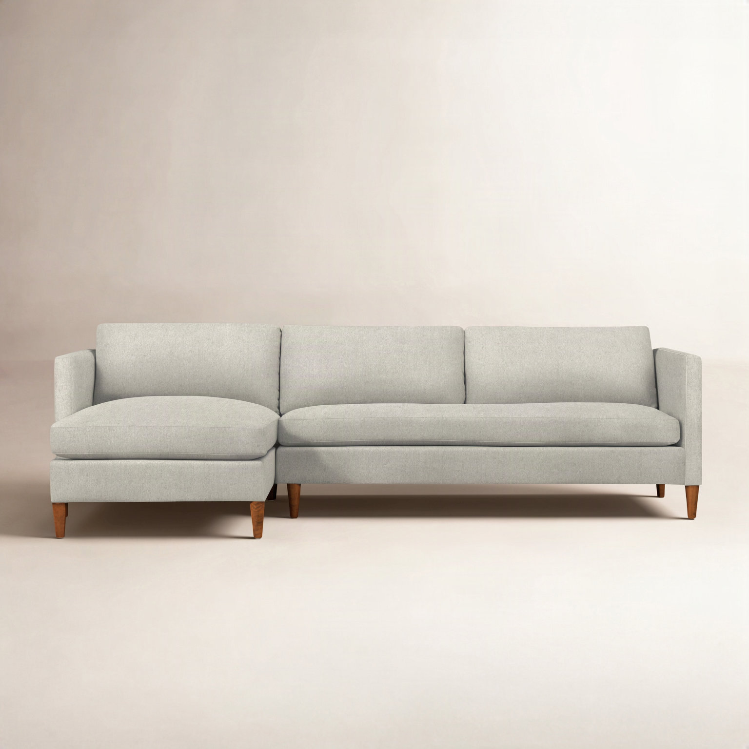 Clifford Chaise Sectional, Ticket Ash Heathered Basketweave, Left Hand Facing