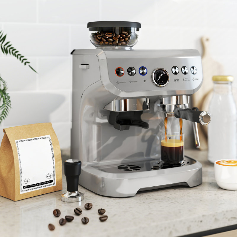 HOMCOM Bean to Cup Coffee Machine Good Housekeeping Institute Approved, Silver