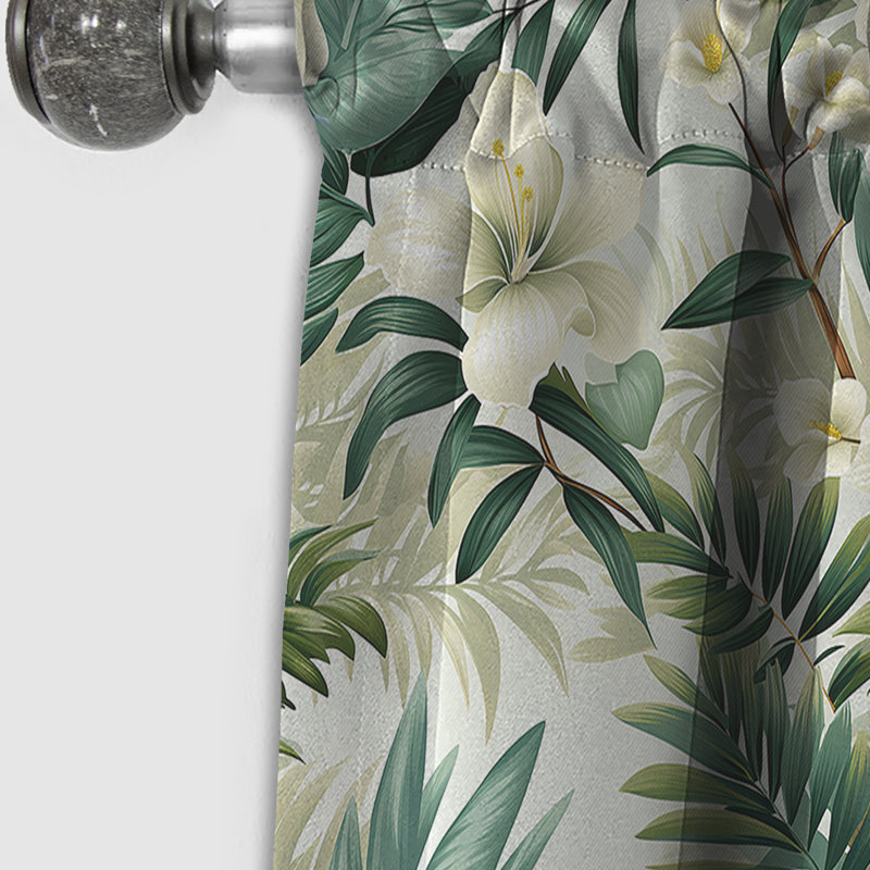Serene Botanics Tropical Motif I - Rideau floral - Rideau occultant floral - 1 panneau, L 52 po x L 108 po