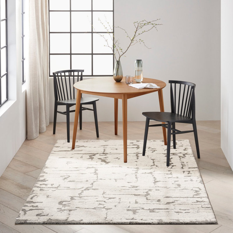 Grey Abstract Thick Modern Easy To Clean Luxurious Handmade Rug For Bedroom, Living Room, Dining Room, Rectangle 160 x 221 cm