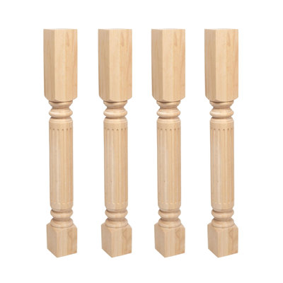 Berenda Fluted Island Legs, Pack of 4