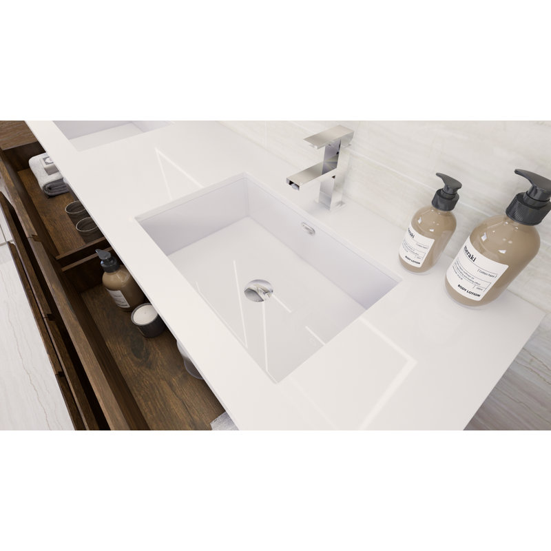 Ensemble de meuble-lavabo double 72 po Boularderie, Bois de rose