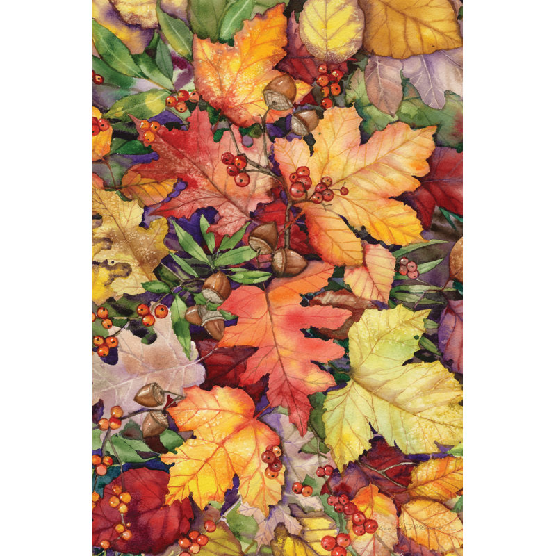Leaves And Acorns by Kathleen Parr McKenna - Wrapped Canvas Painting, 30cm H x 46cm W x 3.8cm D